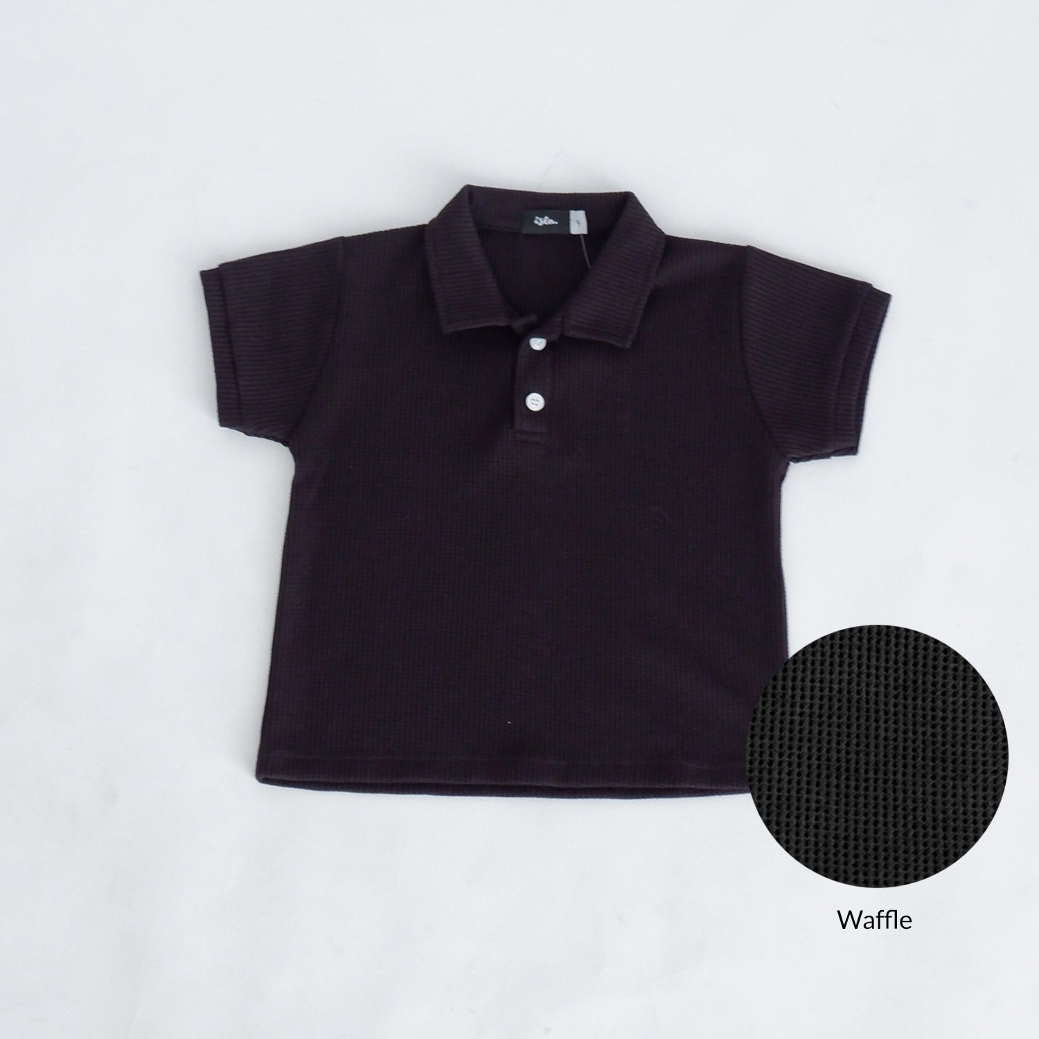 Little Joey Polo Top Rib Knit Waffle Knit Kaos Polo Anak